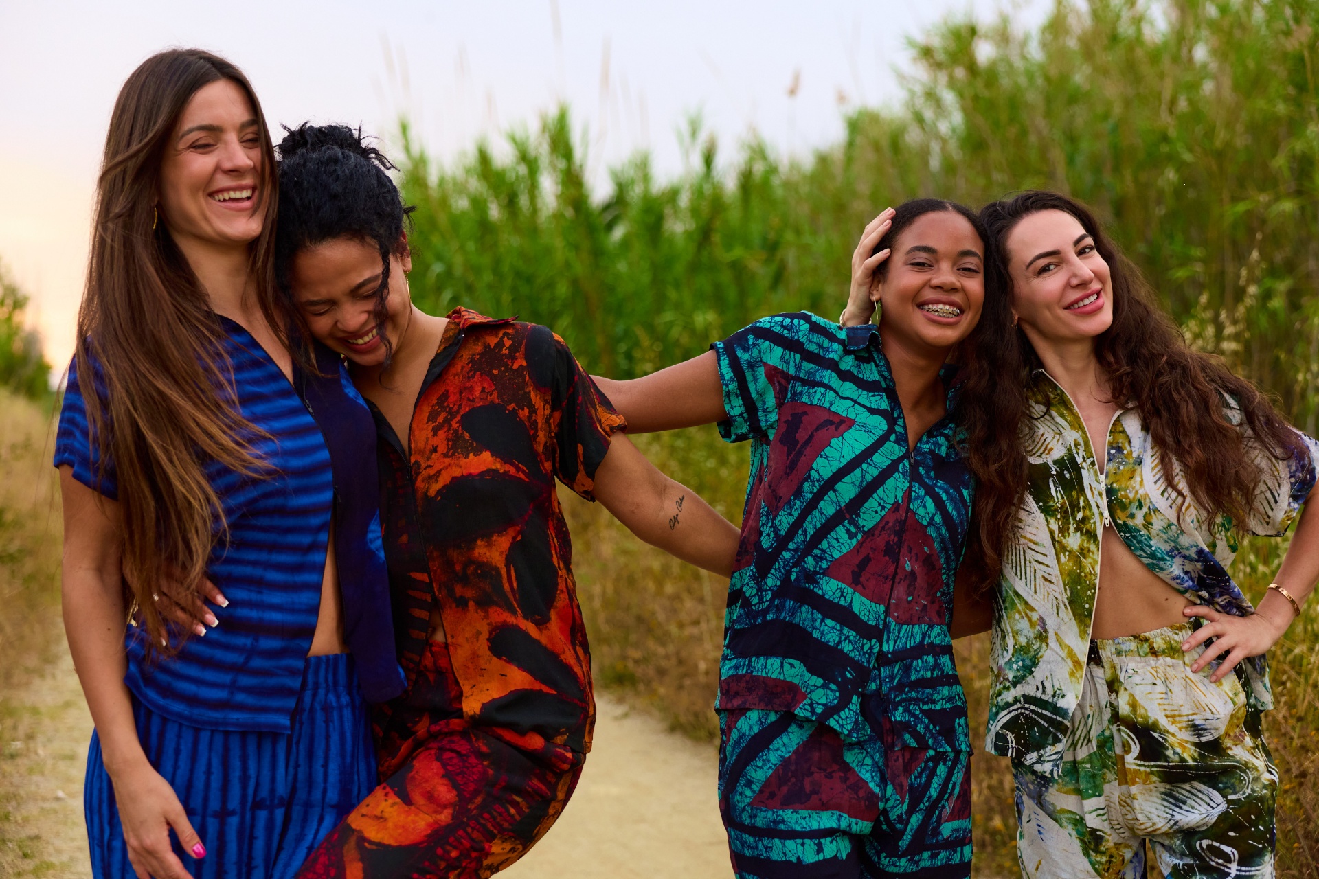 Ife Batik Co-ord styled with the collection on location
